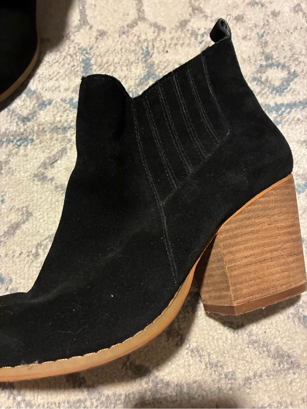 Black Suede Women’s Block Heel Ankle Boot